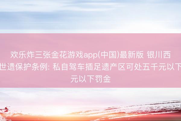 欢乐炸三张金花游戏app(中国)最新版 银川西夏陵世遗保护条例: 私自驾车插足遗产区可处五千元以下罚金