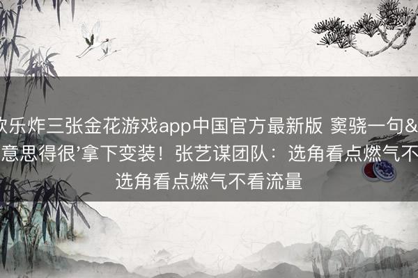 欢乐炸三张金花游戏app中国官方最新版 窦骁一句'好意思得很'拿下变装！张艺谋团队：选角看点燃气不看流量