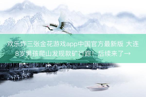欢乐炸三张金花游戏app中国官方最新版 大连8岁男孩爬山发现款矿行踪！后续来了→