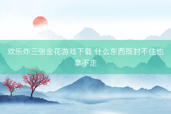 欢乐炸三张金花游戏下载 什么东西既封不住也拿不走