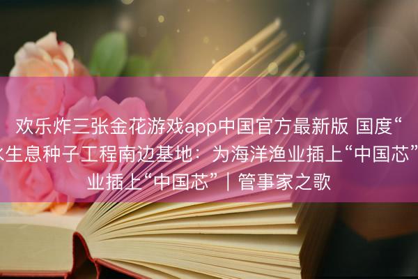 欢乐炸三张金花游戏app中国官方最新版 国度“863”筹谋海水生息种子工程南边基地：为海洋渔业插上“中国芯”｜管事家之歌